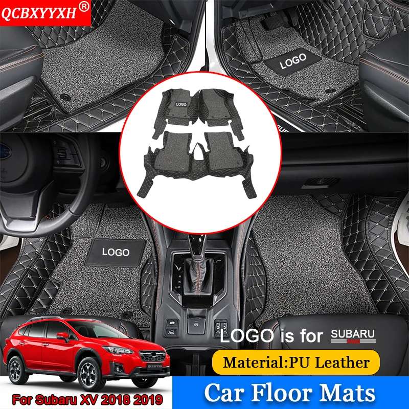 

QCBXYYXH Car-Styling Auto Floor Mat Leather All Leather Tray Carpet Cargo Liner Custom Trunk Mat Carpet For Subaru XV 2018 2019