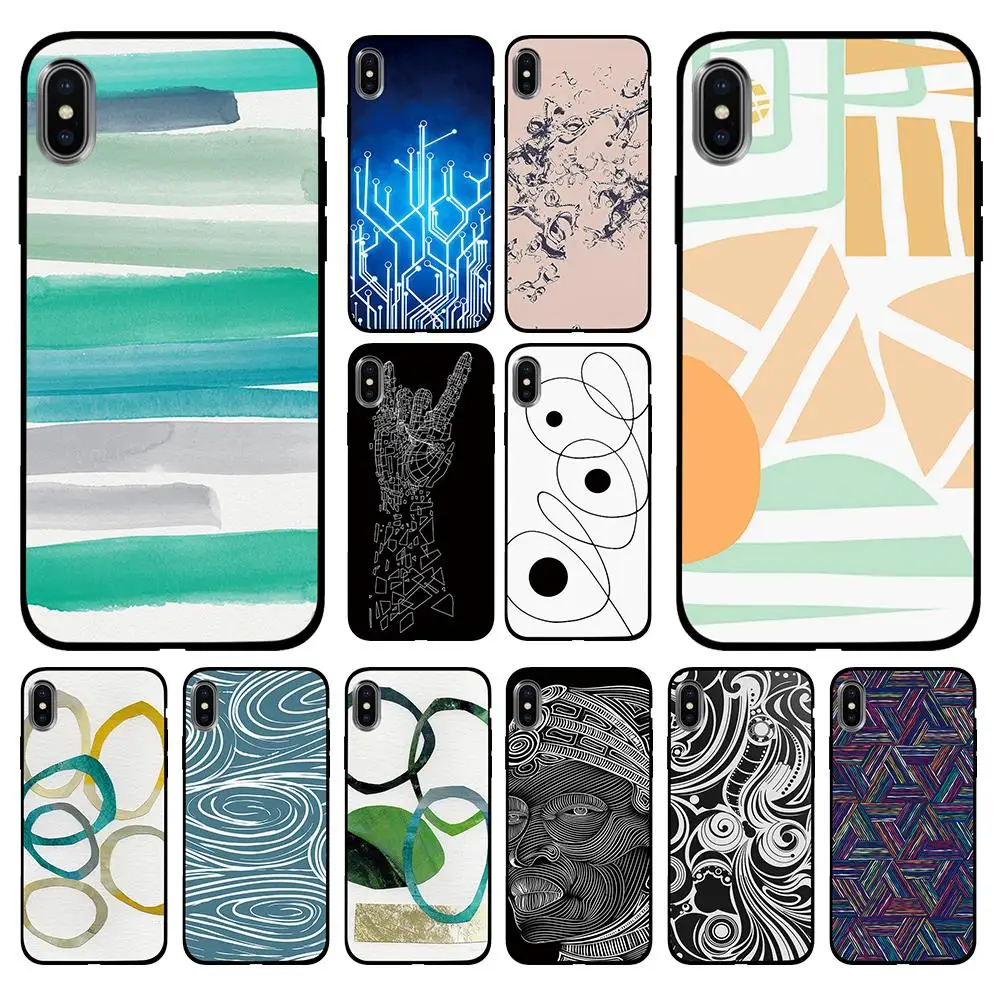 Вектор бесшовный абстрактный узор мягкий ТПУ чехол для Apple iPhone 6 6S 7 8 Plus 5 5S SE X XS MAX XR