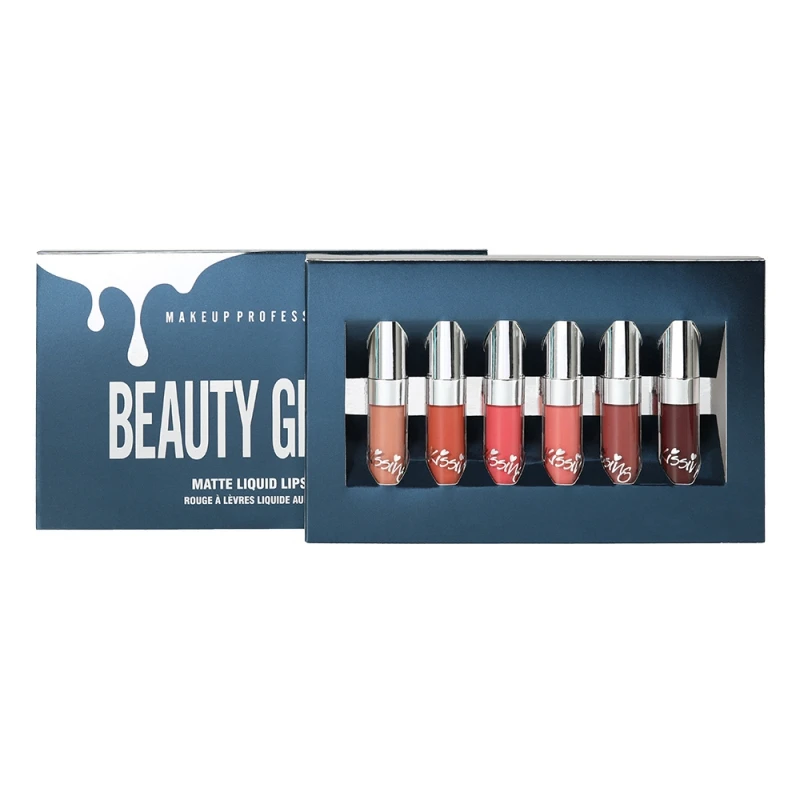 Beauty Glazed 6pcsset Professional Makeup Liquid Lip Gloss Matte Lip