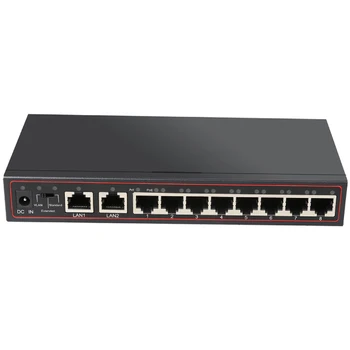 

10 Ports 8 PoE Switch Injector 48V Power Over Ethernet Network Switch 802.3 af/at for IP camera/Wireless AP/CCTV Camera System