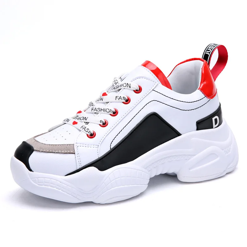 

Couple sneakers Spring 2019 High Quality Leather Stitching Running Shoes Outdoor Slip-proof and Shock-absorbing Travel Shoes