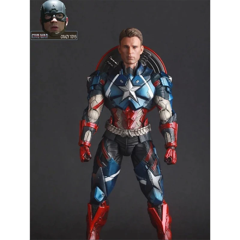 Сумасшедшие игрушки Marvel Мстители Капитан Америка 25 см шарнир подвижный аниме | Отзывы и видеообзор