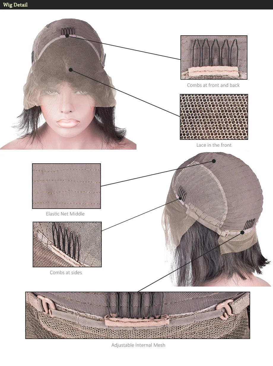 bob 4x13 wig detail