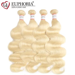 Body Wave Blonde 613 Color Hair Weave Bundles EUPHORIA Brazilian Human Hair Bundle Deals For Salon Remy Hair Extensions 8-26inch Body Wave Blonde 613 Color Hair Weave Bundles EUPHORIA Brazilian Human Hair Bundle Deals For Salon Remy Hair Extensions 8-26inch