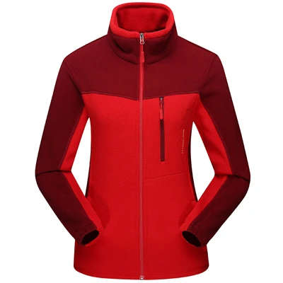 Флисовая спортивная куртка для женщин, флисовая спортивная куртка, новинка, теплая Женская ветровка, уличная одежда, теплая куртка для бега - Цвет: Красный