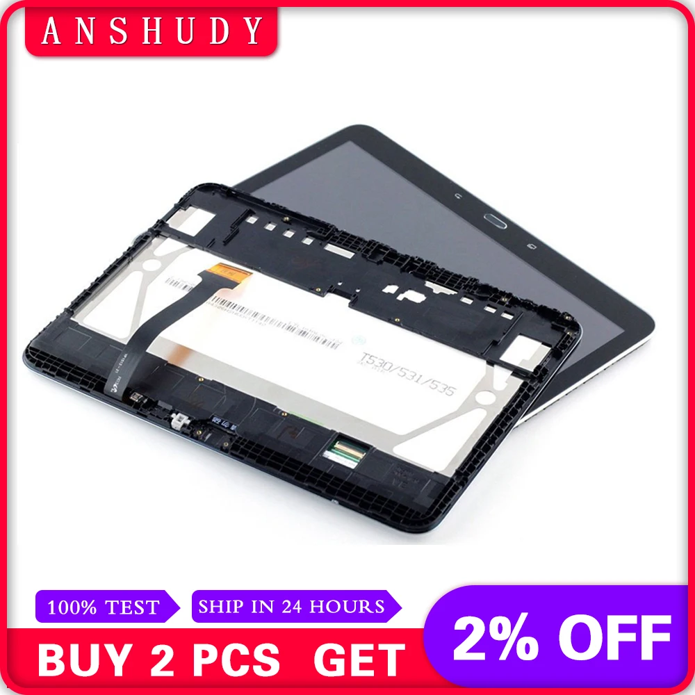 

For Samsung Galaxy Tab 4 10.1 T530 T531 T535 LCD Display Panel Module + Touch Screen Digitizer Sensor Assembly Frame