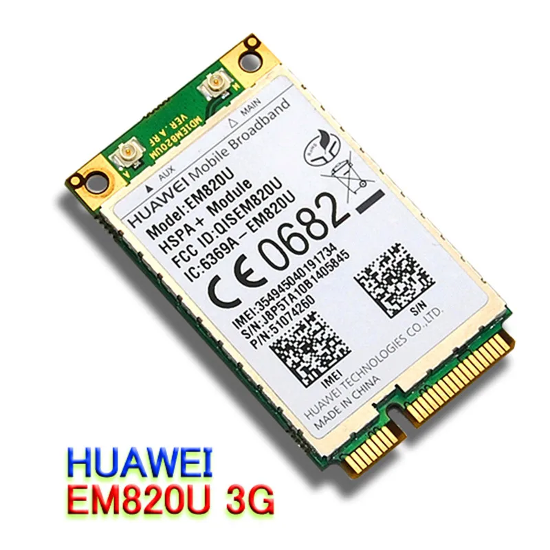Беспроводной адаптер Crad HUAWEI EM820U (разблокированный) WCDMA GSM WWAN Mini PCI E Card HSPA + 21 Мбит/с 3G