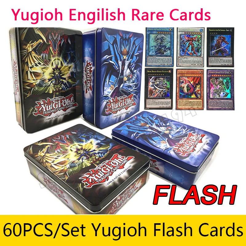 Оптовая продажа 60 шт./компл. Yugioh (редкие флеш карты) коробка Yu Gi Oh игра бумажные