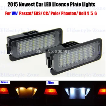 2 x LED Number License Plate Lamp OBC Error Free 18 LED For Volkswagen VW CC EOS Golf Passat Sciricco