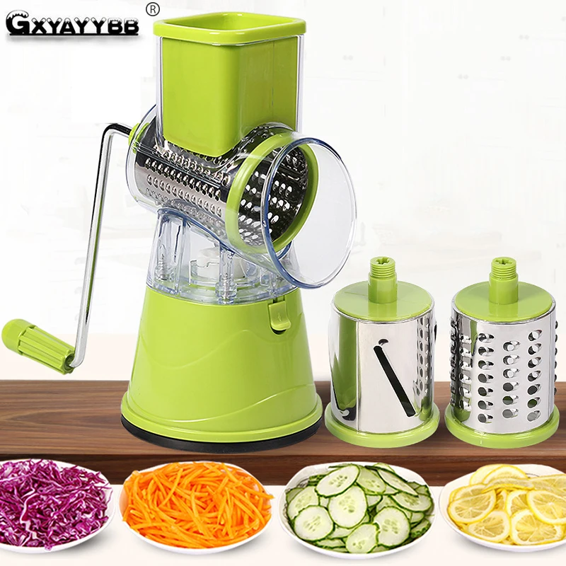 

Stainless Steel Vegetable Cutter Manual Slicer Kitchen Gadgets Multi-function Round Mandoline Carrot Potato Kitchen Accessories