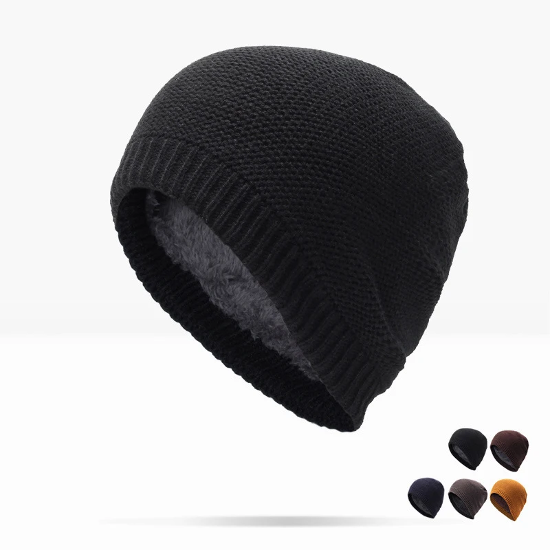 

2018 Real New Adult Boy Winter Beanie Hats For Knitted Male Brand Warm Cap Men's Beanies Skullies Bone Peas Set Of Head Gorro