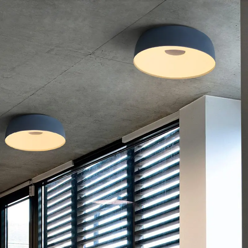 

Nordic Round Macaron ceiling lights Simple Style Living Room Ceiling Lamps Iron Mertial Modern Decor Bedroom LED Light Fixtures