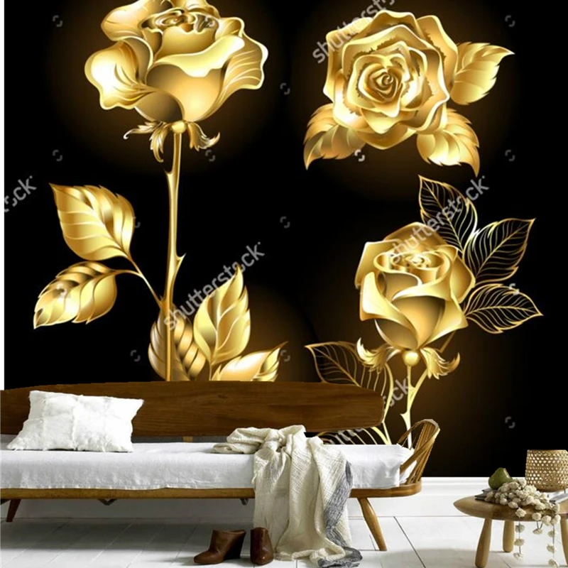 Rose Tapete Satz Von Gold Glanzende Rosen Retro Muster Fur Die Wohnzimmer Schlafzimmer Restaurant Hintergrund Wand Vinyl Tapete Wallpaper Classic Retro Alloysretro Wallpaper Aliexpress