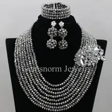 Серебристый металлик африканские бусины комплект ювелирных изделий индийские ювелирные изделия комплекты Для женщин Настоящее Ювелирные изделия Аксессуары WA400