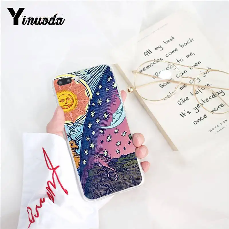 Yinuoda Vintage Trippy Art Books Aesthetic Soft Silicone Phone Case for iPhone X XS MAX  6 6s 7 7plus 8 8Plus 5 5S SE XR 10