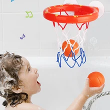 Резиновая детская Ванна для воды, баскетбольный обруч с 3 шариками, игра для стрельбы, игрушки для малышей, детская игрушка для ванны, подарок, Спортивная игрушка