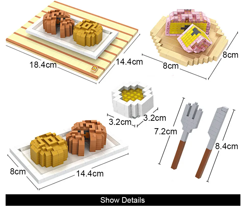 Blocos de Diamante Bolo de Lua Brinquedos de Montagem de Blocos de Construção Criador das Crianças dos Miúdos Fast Food Conjunto Sushi Refeição Mini Crianças Tijolos Diy Loz 9 de Lua Conjunto Sushi Refeição Mini Brinquedos