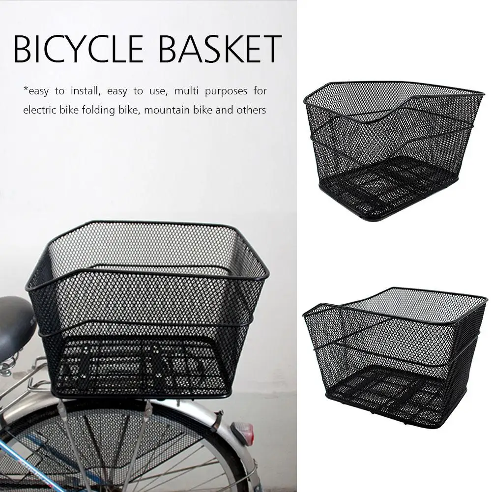 

Car Bike Large Basket Metal Wire Bicycle Front Handlebar Storage Basket Cargo Rack Cycling Mountain Road Bike MTB Accessories