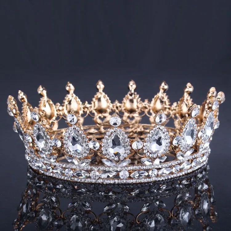 Винтажная диадема в стиле барокко, Королевская корона невесты, корона для женщин, головной убор для выпускного, свадебные диадемы и короны, ювелирные изделия для волос, аксессуары