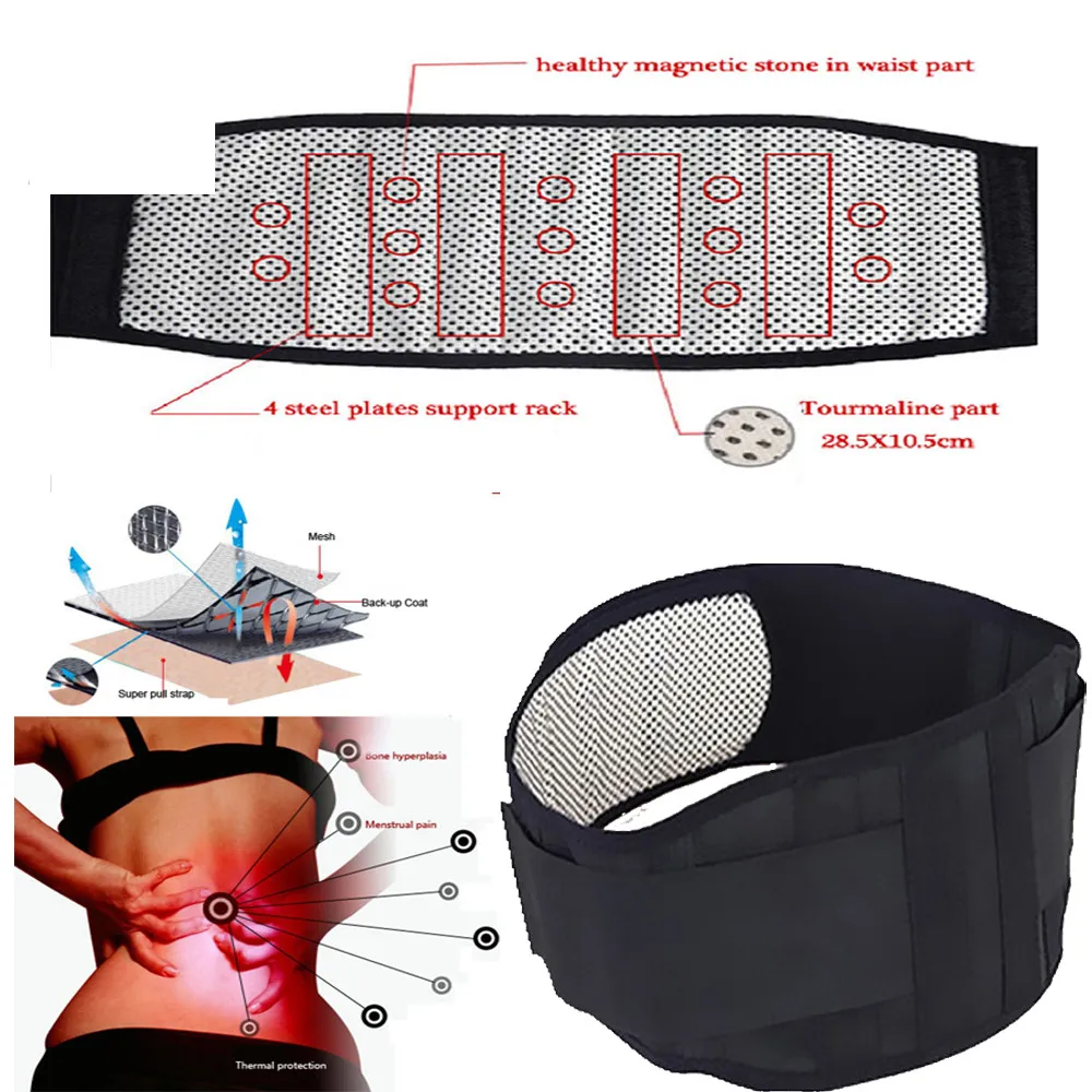 Adjustable Tourmaline Self heating Therapy Waist Support Belt