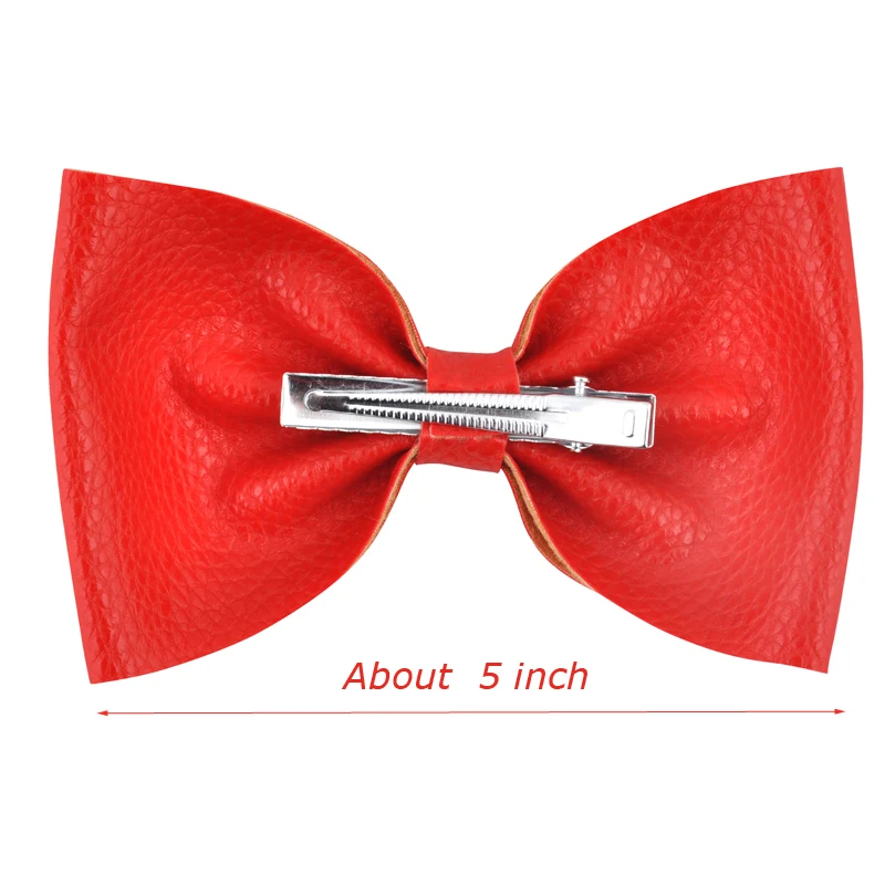 Заколки для волос с бантом из синтетической кожи диагональю 5 дюймов|Аксессуары