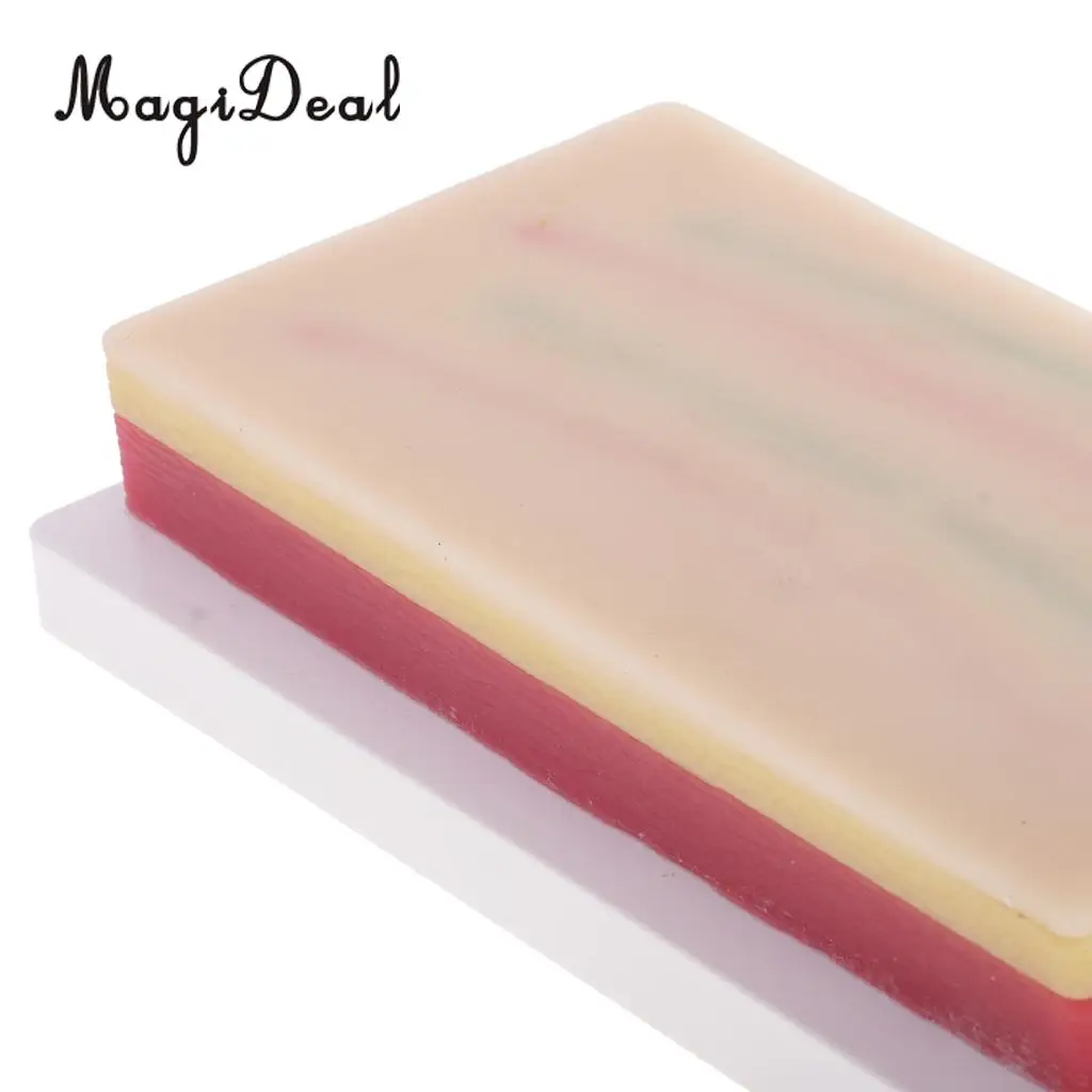 MagiDeal Suturing Practice kit Medical 3 Layers Suture Pad Human Skin Training Model for School Teaching Tool