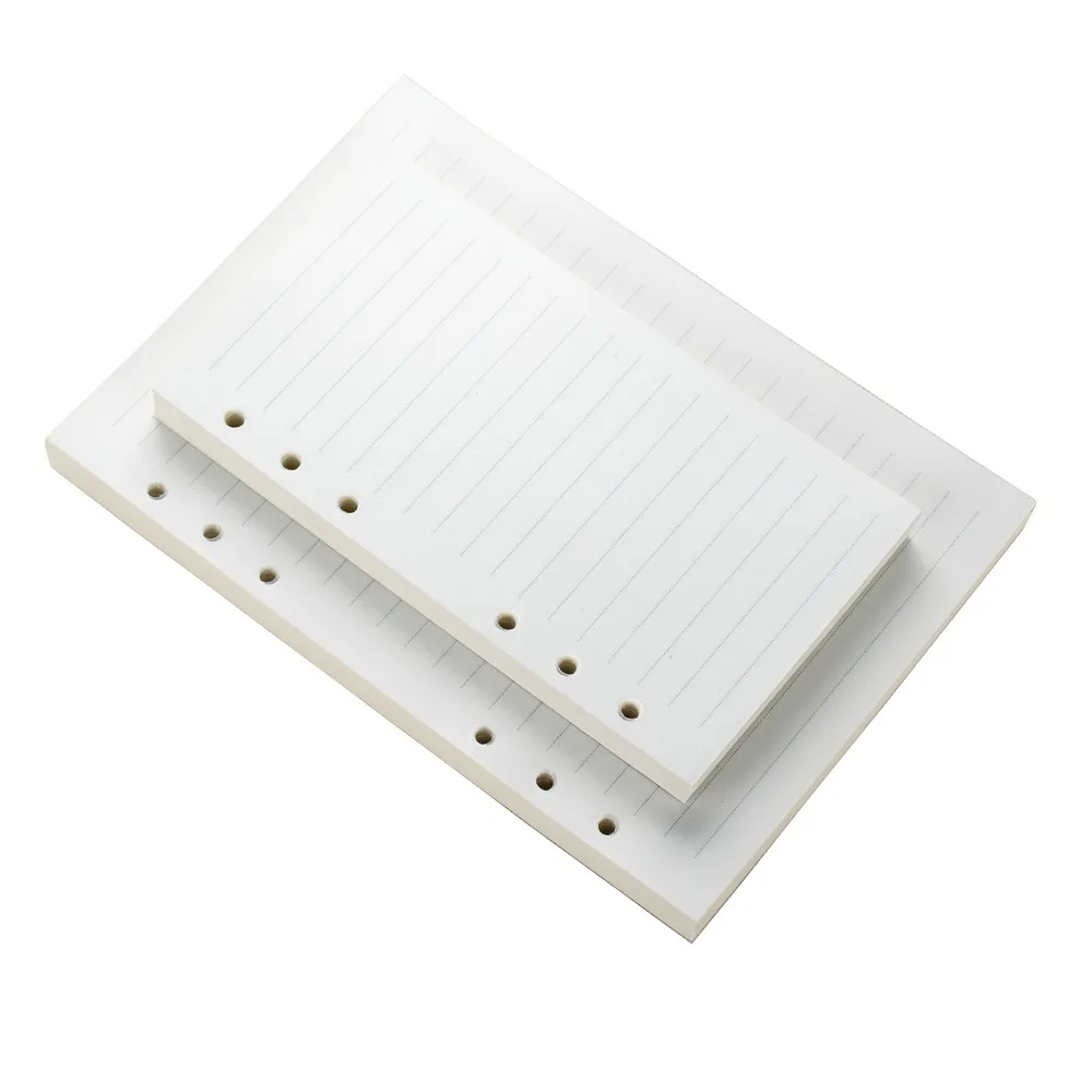 Ancicraft пополнения Бумага A5(5,7X8,25 дюймов) A6(3,75x6,75 дюймов) кремово-белый Бумага для ребенка от 6 до записная книжка с кольцевым механизмом 100 листа/уп наклейки для ногтей с 200 пустая страница на подкладке