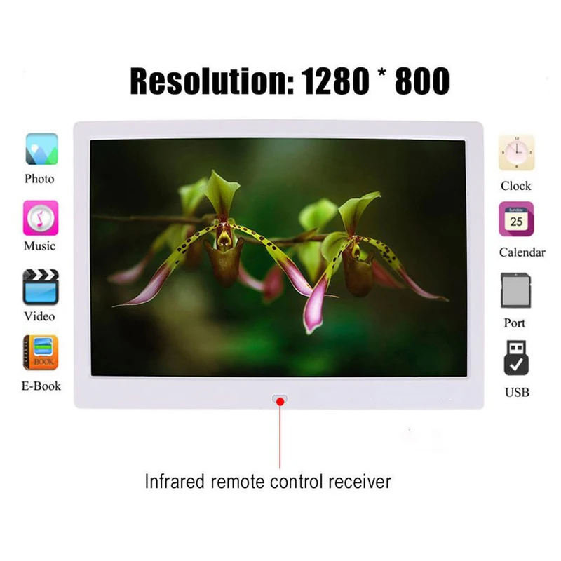 US $63.90 15 Inch 1280 x 800 169 LED Widescreen Suspensibility Digital Photo Frame with Holder Remote Control