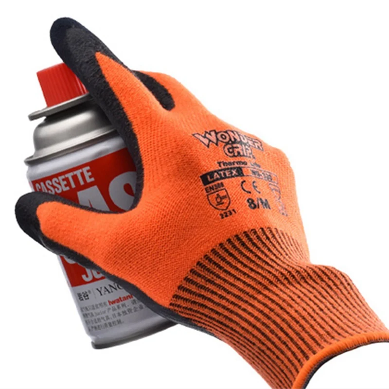 Wonder Grip безопасная работа Gloves2231Thermo латексные две пальмы защитные перчатки холодное сопротивление теплая защита от холода зимняя противоскользящая