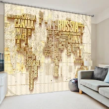 World Map font b Curtain b font Fabric 3D font b Curtains b font for Living