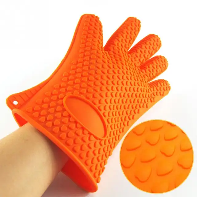 1Pcs Heat Resistant Silicone Glove Cooking Baking BBQ Oven Pot Holder