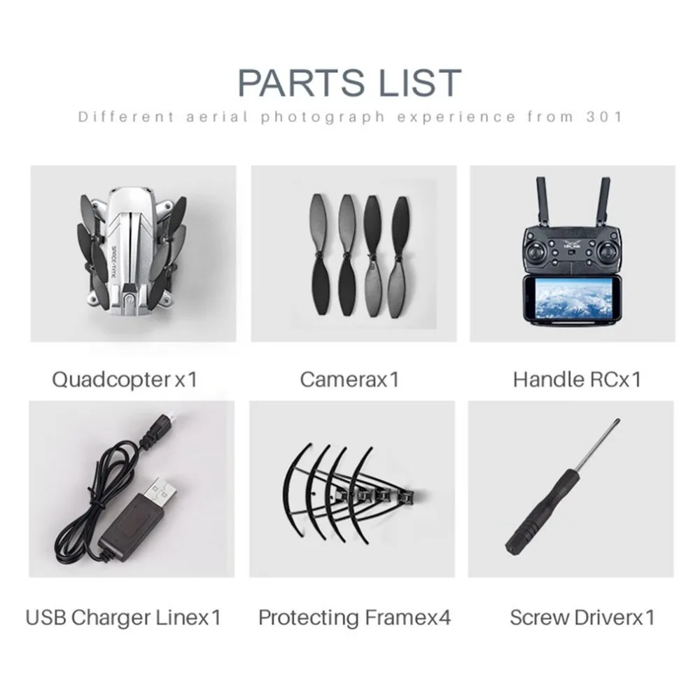 KY301 2,4 ГГц складной RC Квадрокоптер с 30 Вт камерой в режиме реального времени высота удерживает Безголовый режим 3D флип светодиодный контроль