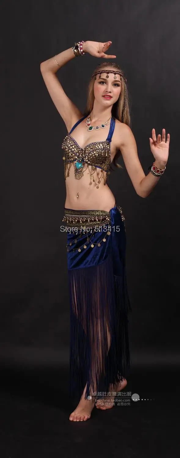 Болливуда танец живота конкуренции индийский Платье с кисточками женские Костюмы для танца живота костюм 2 шт