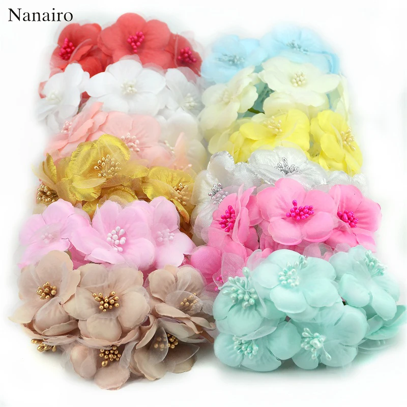 

6pcs/lot 5cm Silk Scrapbooking Mini Rose Artificial Corsage Flower Bouquet For Wedding Decoration DIY Wreath Craft Bridal Flower