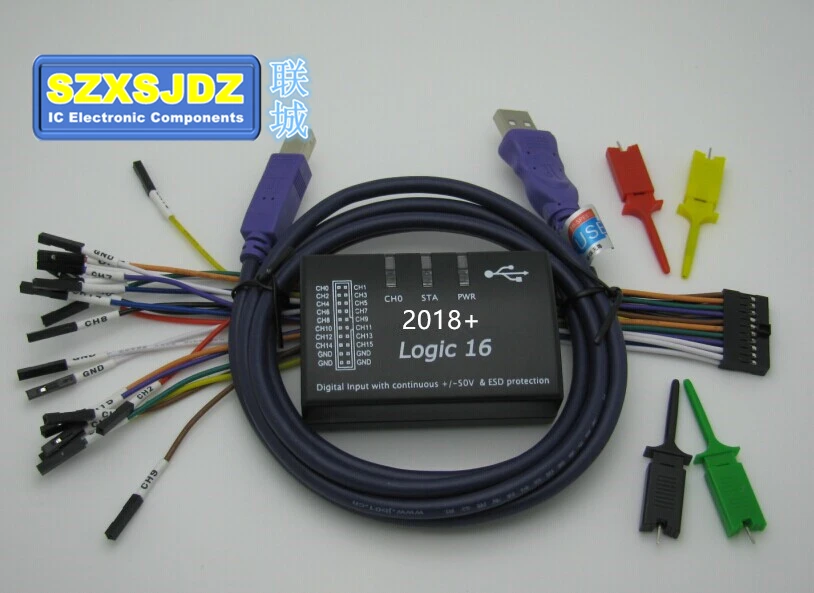 Saleae USB логический 100MHz 16Ch логический анализатор для ARM FPGA DSLogic+ 100M 400M Максимальная глубина выборки 16G@ STREAM