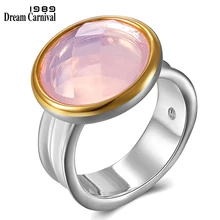 DreamCarnival 1989 di Alta Qualità Delle Donne di Marca di Colore di Tono Due Anelli Cushion Cut Rosa Zircone Festa di Nozze Deve Avere Gioielli WA11709