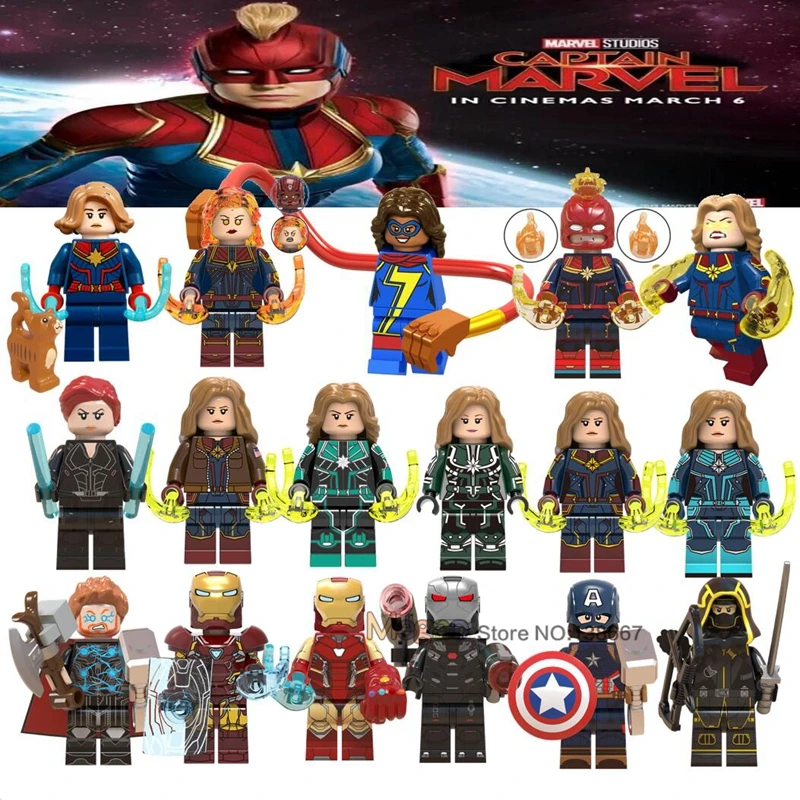 

Captain Marvel Avengers Carol Danvers Building Blocks Toys for Children Endgame Super Heroes Captain Marvel