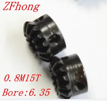 

2pcs 0.8M15T Steel Bevel Gears Module=0.8 Teeth=15 bore=6.35mm
