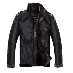 Boutique de FGG Китай Размеры M-XXL мото Байкер черный толстый Искусственная кожа куртка для Для мужчин Smart Повседневное пальто Тонкий мех животных