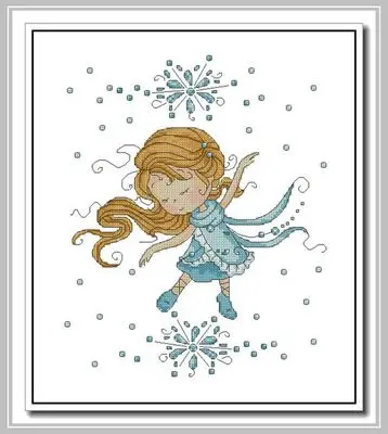 

Needlework 14CT 16CT 18CT Cross Stitch, DIY Count Cross Stitch, Embroidery Set, Dancing Snowflake Fairy