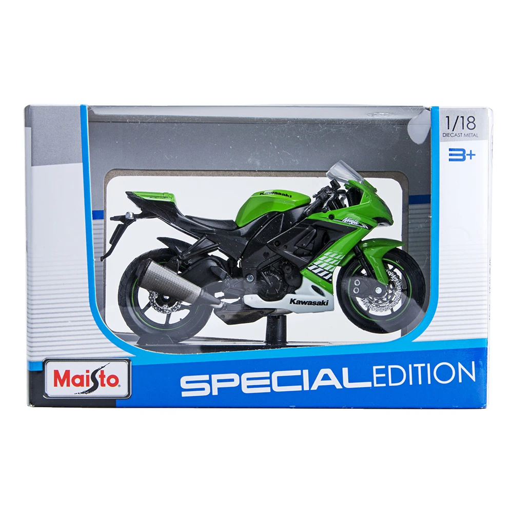 Модели мотоциклов Maisto 1:18 Kawasaki Ninja ZX10R литые под давлением пластиковые миниатюрные