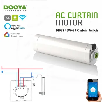 

Dooya DT52S 45w Curtain Motor+Tuya app wifi Curtain Switch,Alexa/Google Home Smart Voice Control Curtain System,Home Automatic