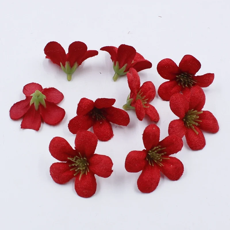 10pcs 4.3CM mini artificial flowers high quality cherry blossom For Home Room Decoration Marriage Shoes Hats Accessories