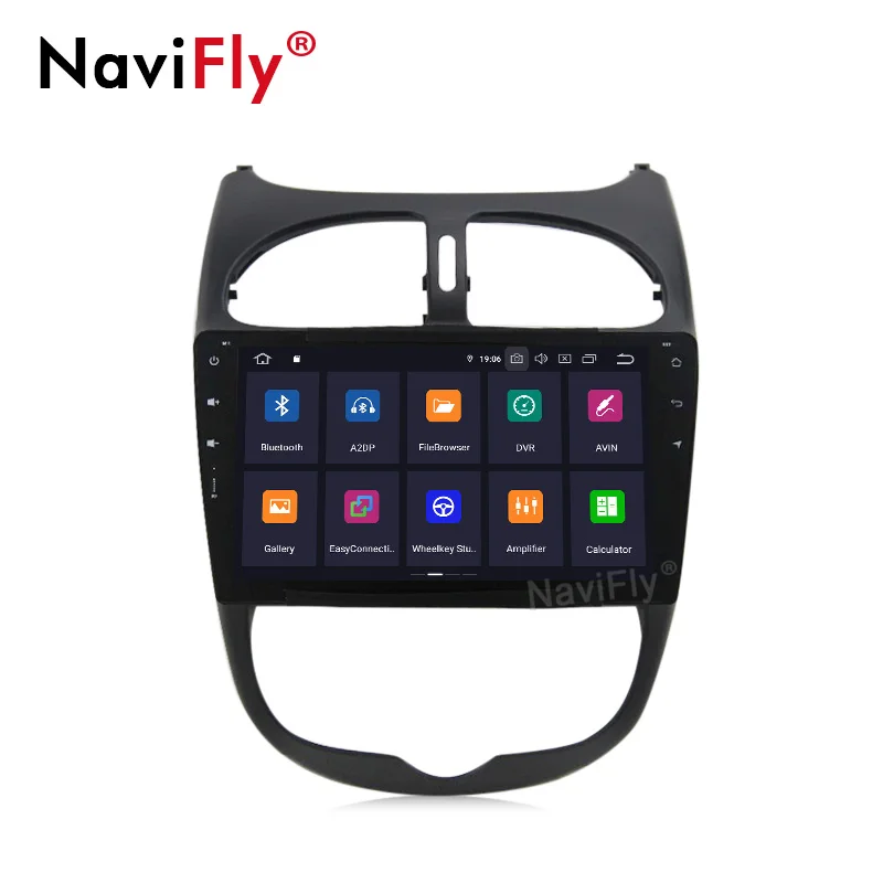 Cheap NaviFly GPS Navigation System Android9.0 Car DVD Player for Peugeot 206 2000-2016 Car Radio Stereo RDS BT 4G WiFi SWC free map 2