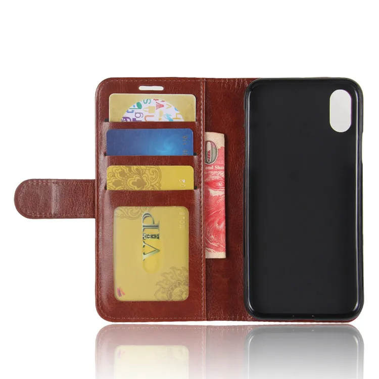 

1pcs/lot R64 Wallet Leather Stand PU+TPU Cover Stand Case for Apple iphone XR XS Max