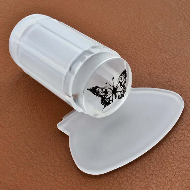 

2017New 2.8CM Transparent Stamp Nail Art Clear Jelly Stamper Scraper Tool Set Manicure Polish Stamp Image Tool Kit,9colors YZ1-9