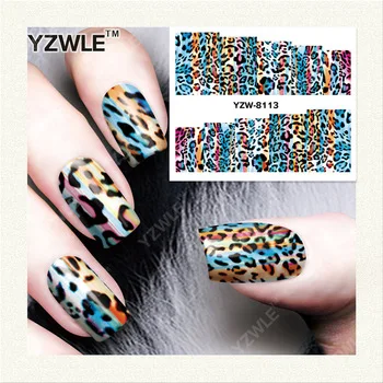 YZWLE 1 Sheet DIY Decals Nails Art Water Transfer Printing Stickers Accessories For Manicure Salon YZW-8113