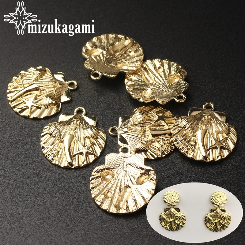 

Zinc Alloy Golden Ocean Shells Shape Charms Pendant 6pcs/lot For DIY Bohemia Bracelet Jewelry Making Finding Accessories