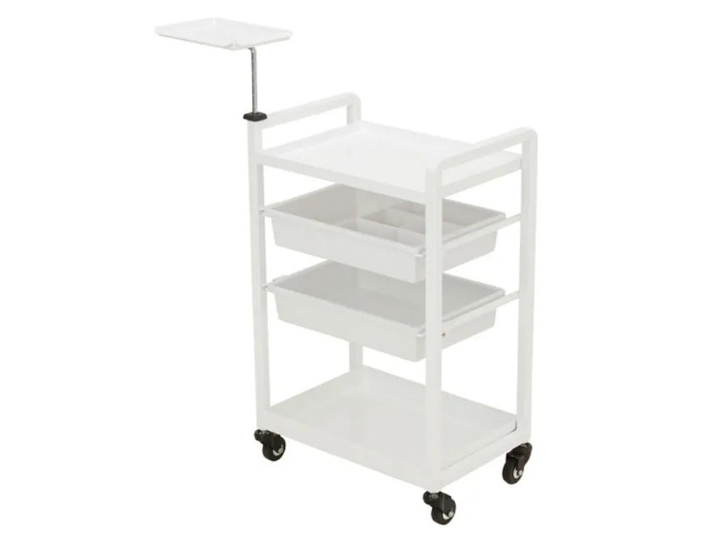 

Elitzia ETST19 Beauty Salon Rolling Trolley Storage Organizer White Cart With 4 Drawers