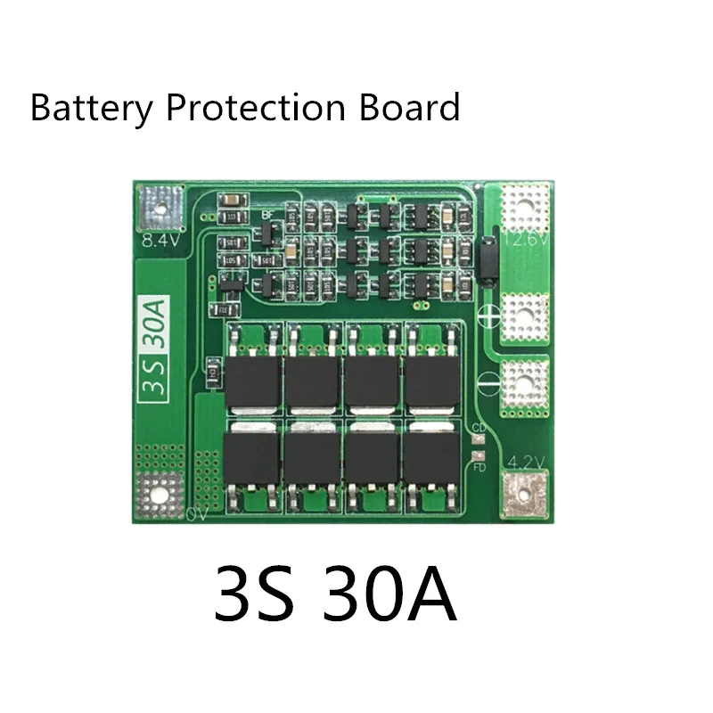 

3S 30A BMS Board 11.1V 12.6V 18650 Lithium Battery Protection Board with equalization Drive drill 30A current